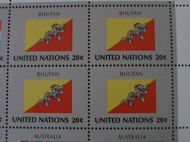 UNITED NATION-1984 SC#437-40- FLAGS SERIES-MNH SHEET-VF  WE SHIP TO WORLDWIDE