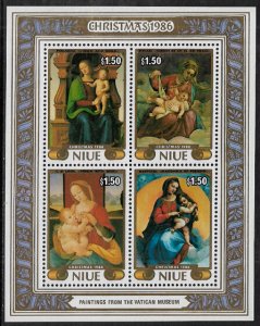 Niue #534 MNH Souvenir Sheet - Christmas Paintings