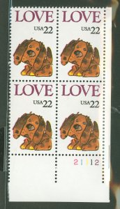 United States #2202 Mint (NH) Plate Block (Love)