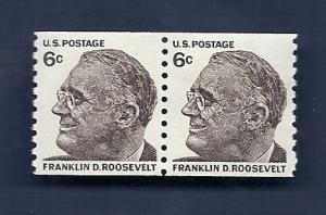 1305 6c Franklin D. Roosevelt coil pair  VF/MNH/OG