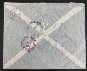 1932 Buenos Aires Argentina Airmail Certificated Cover To Salt Like City Usa