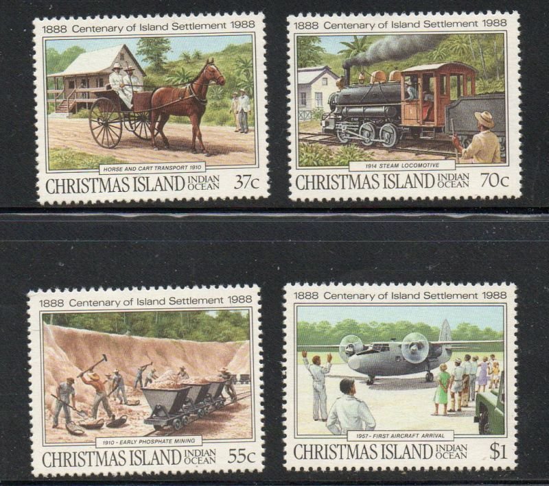 Christmas Island Sc 218-21 1988  Settlement of Island stamp set mint NH