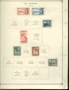 Collection, St. Vincent Part A Scott Album Page, 1946/1975, Cat $76, Mint & Used