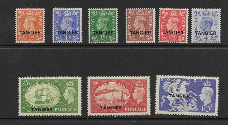 GB (Tangier) 1950 set 9 550-58  VF  NH