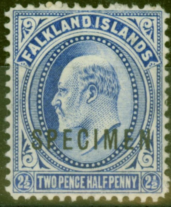 Falkland Islands 1904 2 1/2 d Ultramarine Specimen SG46s Fine Mtd Mint