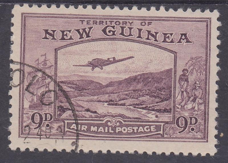 NEW GUINEA 1939 BULOLO AIRMAIL 9D USED 