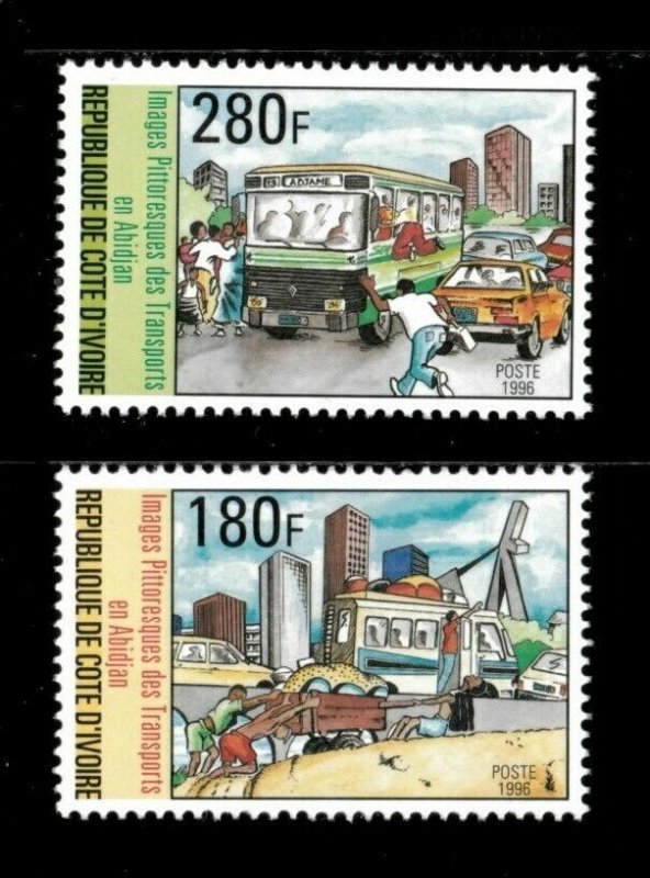 Ivory Coast 1996 - Transport in Abidjan - Set of 2v - Scott 982-83 - MNH