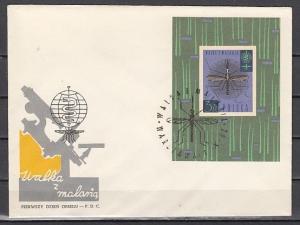 Poland, Scott cat. 1090. World Against Malaria s/sheet. First Day Cover. ^