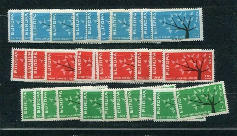 D059888 Europa CEPT 1962 Tree with 19 Leaves Wholesale 10 Series MNH Turkey