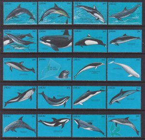 Palau 289a-289t Dolphins Whales Singles MNH VF