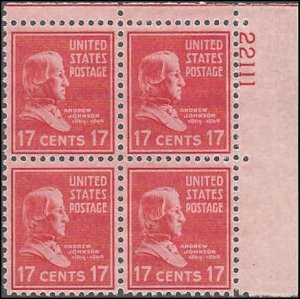 822 Mint,OG,NH... Plate Block of 4... SCV $5.00