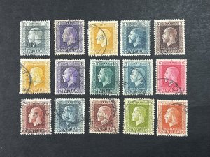 NEW ZEALAND # 145-159--USED----COMPLETE SET-----1915-22