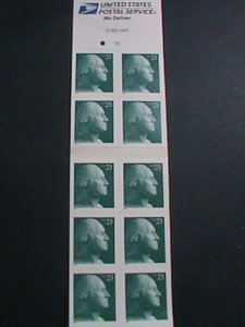 ​UNITED STATES-2001-SC#3468a -GEORGE WASHINGTON COMPLETE BOOKLET OF 10 STAMPS-