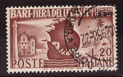 Italy Scott 542 Used 1950 Tartan ship stamp