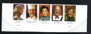 4922-26 2014 Celebrity Chefs 49¢  Bottom Strip of 5with P#  Mint F/VF NH  (#10)