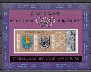 Yemen Arab Rep., Mi cat. 837. BL84 B. Winter Olympic Venues s/sheet. ^