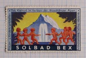 Solbad Bex smallpox Heart Disease charity Vaud Alps women teen ad Poster DL