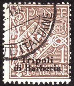 1909, Turkey - Italian Post Office In Tripoli, 1c, Used, Sc 2