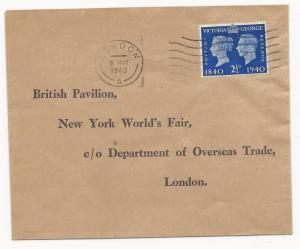 Great Britain Scott #256 First Day Cover WWII New York World's Fair May 6, 1940