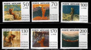 VATICAN Scott 607-612 MNH** Saint Francis of Assisi set