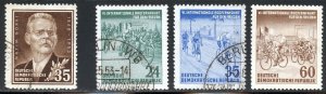 DDR Scott 147-150 - 1953 Maxim Gorky and 6th Intl. Bicycle Race - SCV $4.95