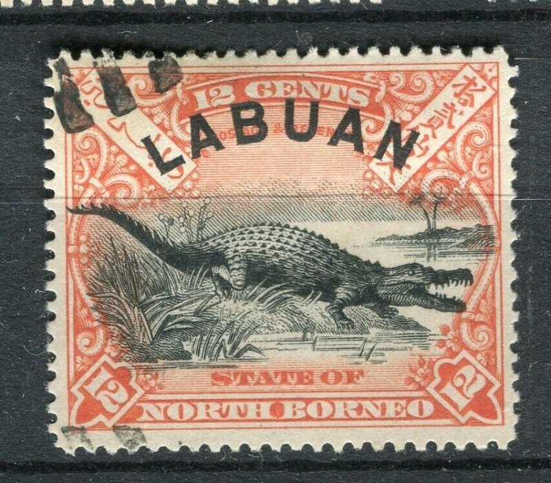 NORTH BORNEO; LABUAN 1897 early classic Pictorial issue fine used 12c. value