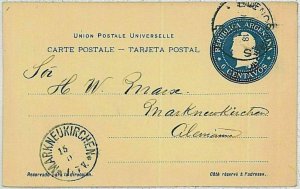 37353  - ARGENTINA  - POSTAL HISTORY -  Stationery Card from BA  to GERMANY 1901