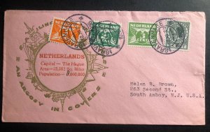 1938 The Hague Netherlands Cover To South Amboy NJ USA An Argosy In Covers