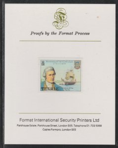 TUVALU 1979 CAPTAIN COOK imperf mounted on Format Int Proof Card