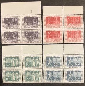 Netherlands Scott# 332-5 blocks w/selvage MNH