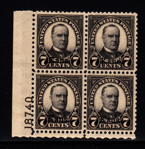 #665 Plate block VF/XF NH 2 left stamps choice! Free registered shipping