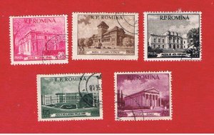 Romania #1038-1042     VF used    Museums     Free S/H
