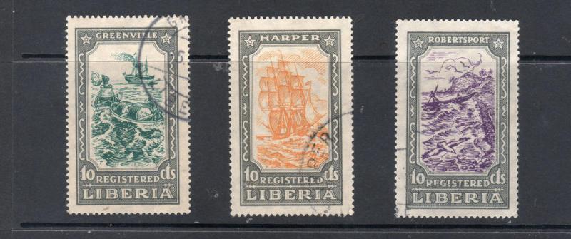 LIBERIA F31-2, 4 Registration stamps