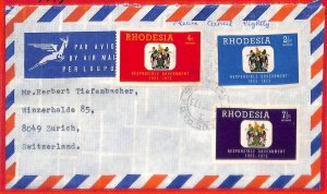 aa2364 - Rhodesia  - POSTAL HISTORY -  AIRMAIL COVER to SWITZERLAND  1973