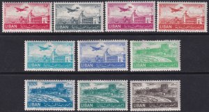 Lebanon 1952 Sc C165-74 air post set MLH*