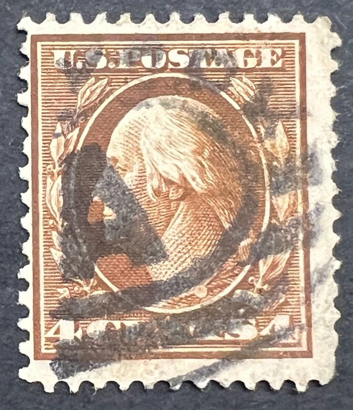 Scott#: 334 - George Washington 4¢ 1908 BPE used single stamp - Lot B2