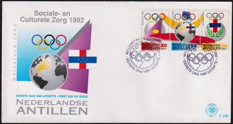 Netherlands Antilles 1992 Olympics Games Barcelona Sc. B289 FDC