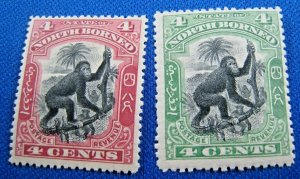 NORTH BORNEO 1899  -  SCOTT # 103, 104   MH    (V2n7)