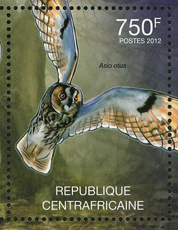 Owls Stamp Asio Flammeus Asio Otus Strix Varia S/S MNH #3636 / Bl.942