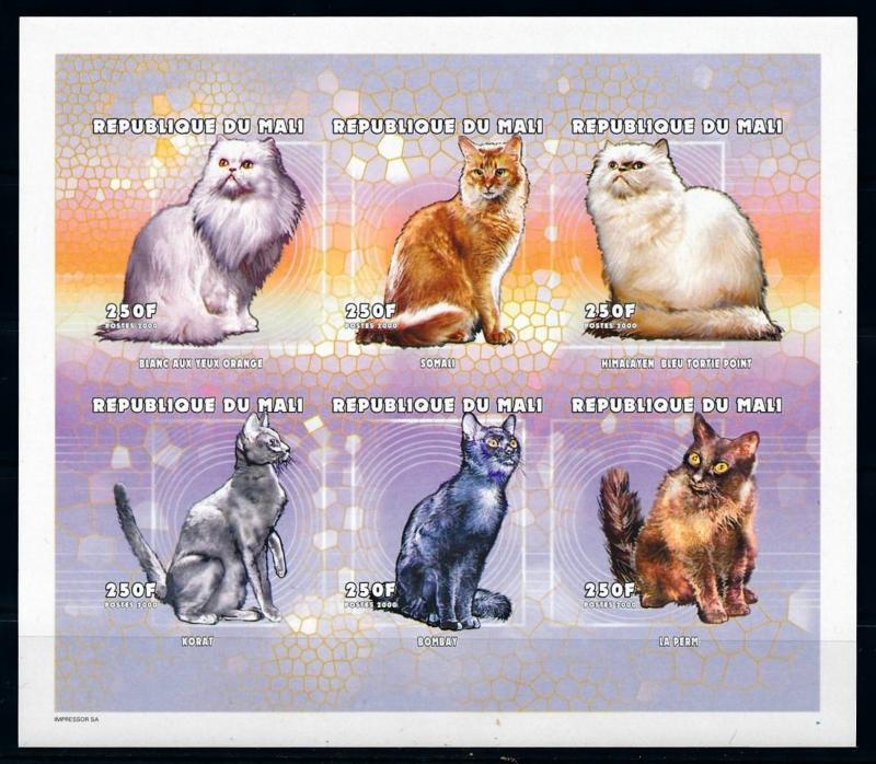 [76139] Mali 2000 Pets Cats Imperf. Sheet MNH