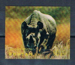 Bhutan 116F Unused Rhino 3d 1970 (HV0301)+