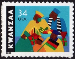SC#3548 34¢ Kwanzaa Single (2001) SA