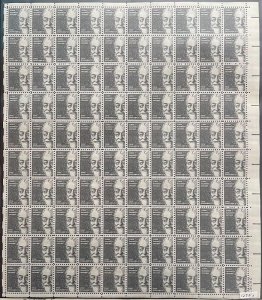 MALACK 1295 $5 Moore, Full sheet of 100, VF OG NH, S..MORE.. sheet1295