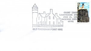 SPECIAL PICTORIAL POSTMARK CANCEL LIGHTHOUSE SERIES OLD MACKINAW POINT 1995