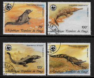 Congo Rep #C367-70 Canceled Set - WWF - Crocodiles (c)