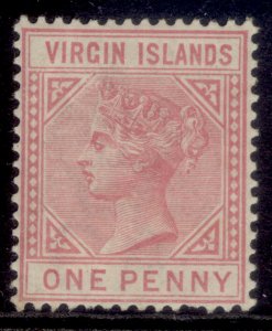 BRITISH VIRGIN ISLANDS QV SG29, 1d pale rose, M MINT. Cat £55.