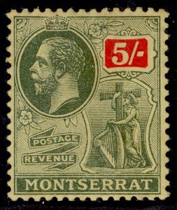 MONTSERRAT GV SG59, 5s green & red/yellow, LH MINT. Cat £75.