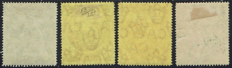 BARBADOS 1916 KGV SEAHORSES 2/12D - 6D