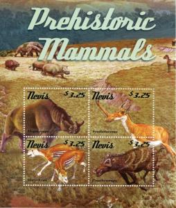 Nevis 2015 MNH Prehistoric Mammals II 4v M/S Wild Animals Megacerops Merychyus