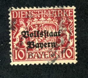 Bavaria  O23 10 pf. - Overprint - Used - CV $2.25